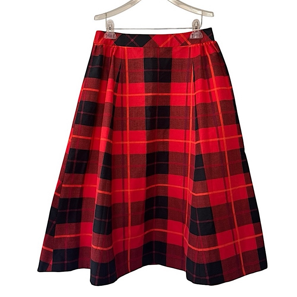Kate Spade New York Woodland Festive Plaid Midi Skirt - Picture 2 of 5